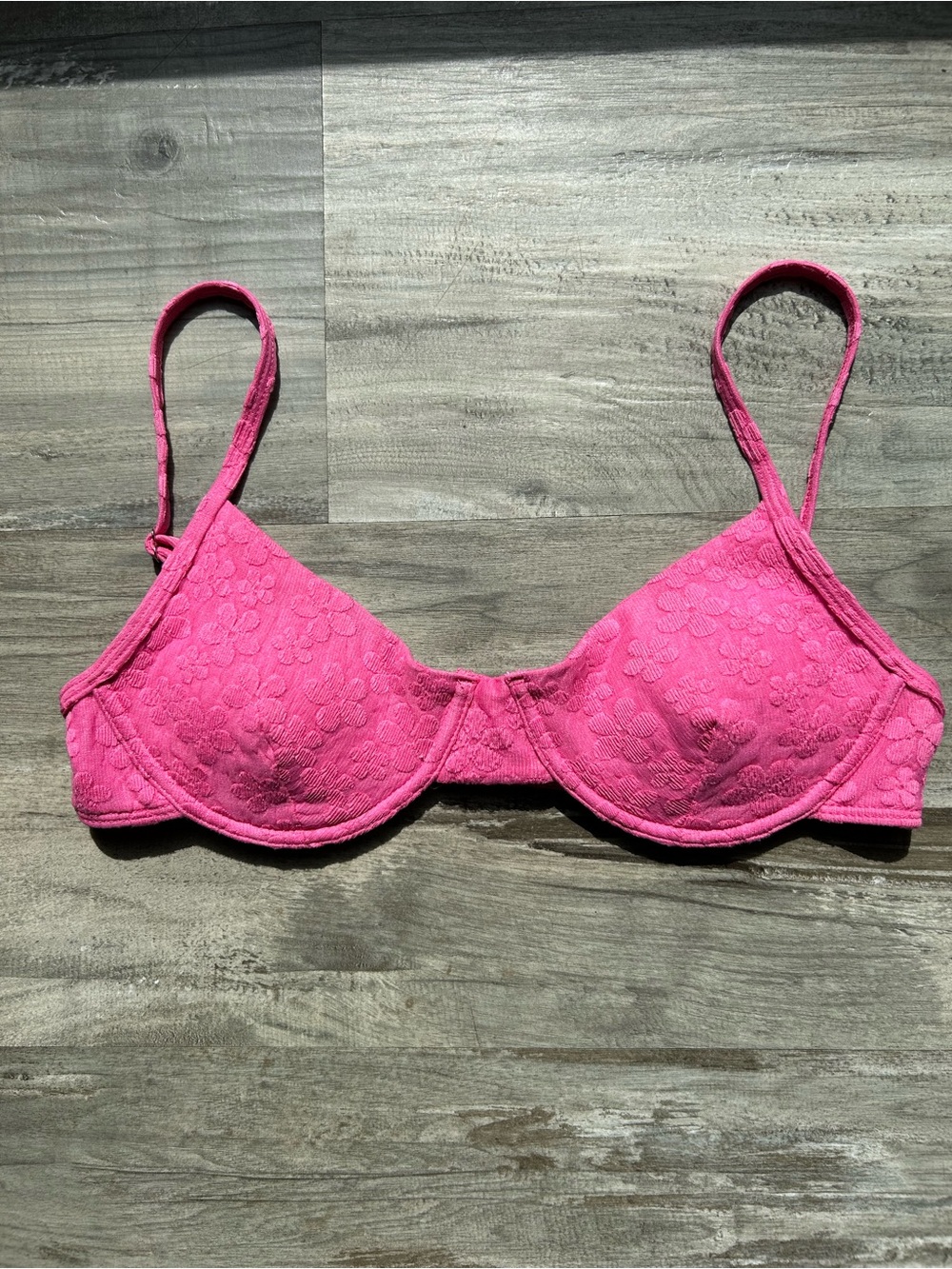 Cider Hot Pink Floral Bikini Top